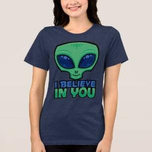 T-shirt En Tri-matière Je crois en toi, ami alien de dessin animé