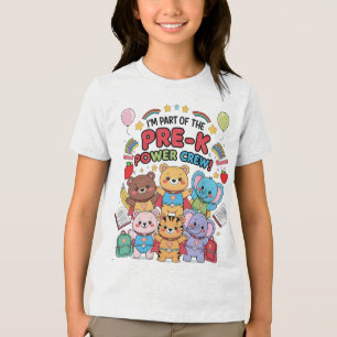 T-shirt En Tri-matière "Je fais partie de la Pre-K Power Crew!" – Enfants