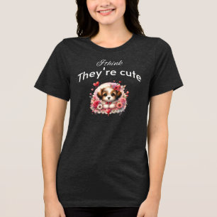 T-shirt En Tri-matière Je pense qu'ils sont mignons - Chien de jouets shi
