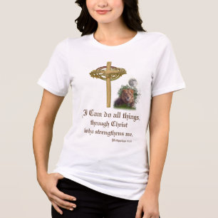 T-shirt En Tri-matière Je peux faire toutes choses par l'écriture de Chri