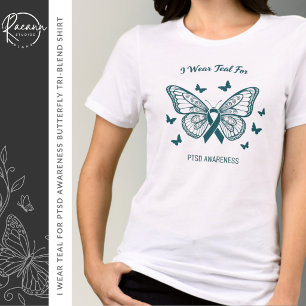 T-shirt En Tri-matière Je porte du sarcelle pour le papillon de sensibili