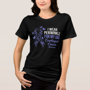 T-shirt En Tri-matière Je Porte le Bleu Pervenche pour mon Père Cancer de