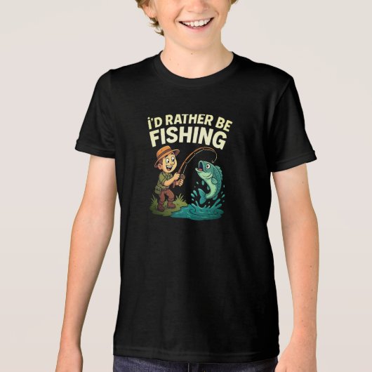 T-shirt En Tri-matière Je préfère être de la pêche dessin de dessin (Recto)