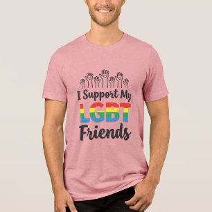 T-shirt En Tri-matière Je soutiens mes amis LGBT vecteur de fierté arc-en