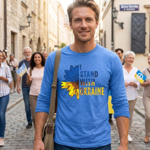 T-shirt En Tri-matière Je suis avec l'Ukraine. Symbole de tournesol pour