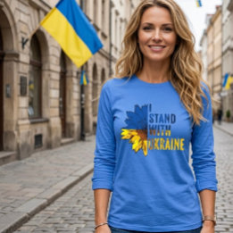T-shirt En Tri-matière Je suis avec l'Ukraine. Symbole de tournesol pour