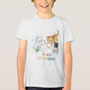 T-shirt En Tri-matière "Je suis juste en train de jouer avec des chatons"