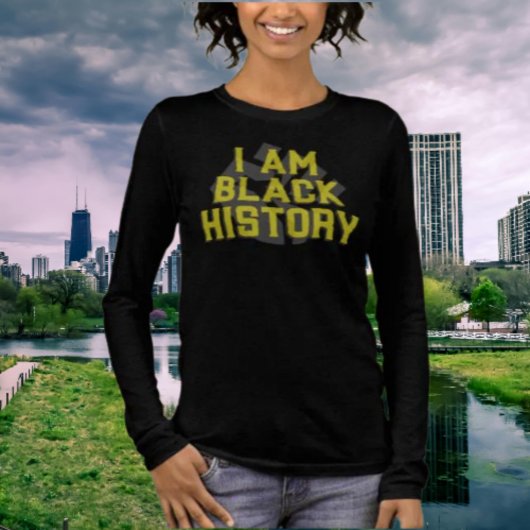 T-shirt En Tri-matière Je Suis Noir Histoire - Poing Noir Long