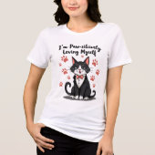 T-shirt En Tri-matière Je suis Paw-sitly Loving Me - Tuxedo Cat (Recto)