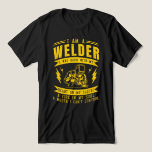 T-shirt En Tri-matière Je suis soudeur. Je suis né avec Mon Coeur