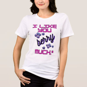 T-SHIRT EN TRI-MATIÈRE JE T'AIME BEAUCOUP FRAMBOISE
