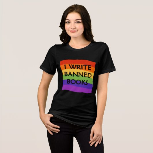 T-shirt En Tri-matière J'écris des livres interdits Arc-en-ciel (Recto plein)