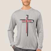 T-shirt En Tri-matière Jésus Christ Croix Rouge et Noire (Recto)