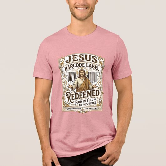 T-shirt En Tri-matière Jesus Code-Barres Étiquette Racheté Jésus Code-Bar (Recto)