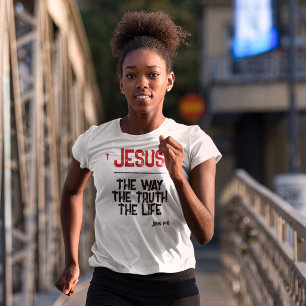 T-shirt En Tri-matière Jésus La Voie Vérité Vie Jean 14:6 Bible Grunge
