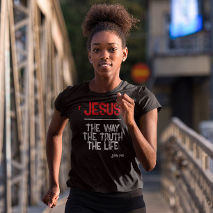 T-shirt En Tri-matière Jésus Le Chemin Vérité Vie Jean 14:6 Écriture Sain