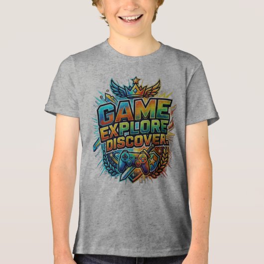 T-shirt En Tri-matière Jeu, Explorer, Découvrir (Recto)