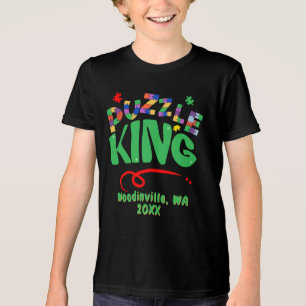 T-shirt En Tri-matière Jigscie personnalisée Puzzle King Emplacement Nom