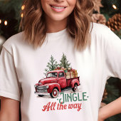 T-shirt En Tri-matière Jingle Tout le chemin Camion Rouge Noël