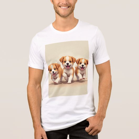 T-shirt En Tri-matière Joignez-vous à trois mignonnes chiots ! ! (Recto)