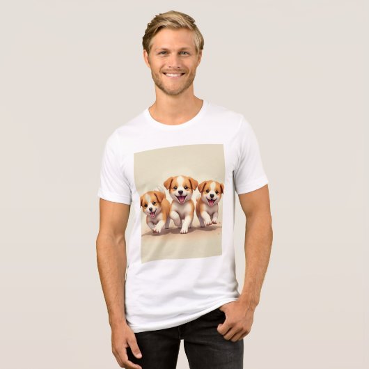 T-shirt En Tri-matière Joignez-vous à trois mignonnes chiots ! ! (Recto plein)