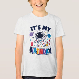 T-shirt En Tri-matière Joli Astronaute Espace C'est Mon Anniversaire Enfa