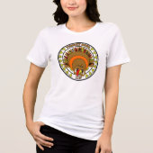 T-shirt En Tri-matière Joli Cartoon Thanksgiving Turkey Bowl T-shirt (Recto)