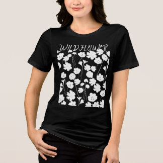 T-shirt En Tri-matière Joli Fleur sauvage Blanc Personnalisé Pour Son T-s