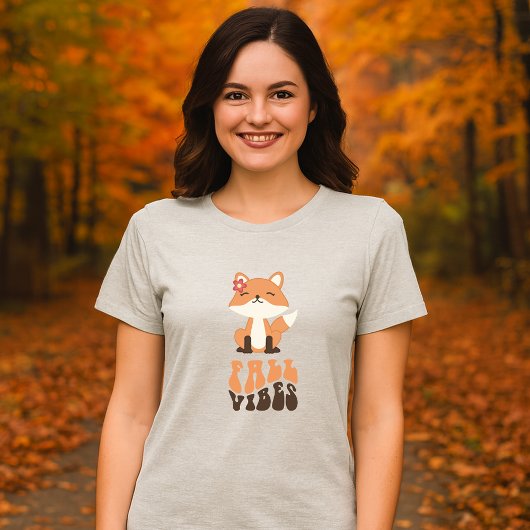 T-shirt En Tri-matière Joli Fox Illustration & Retro Fall Vibes script