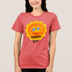 T-SHIRT EN TRI-MATIÈRE JOLI JOUR, SOURIRE DE SOLEIL,