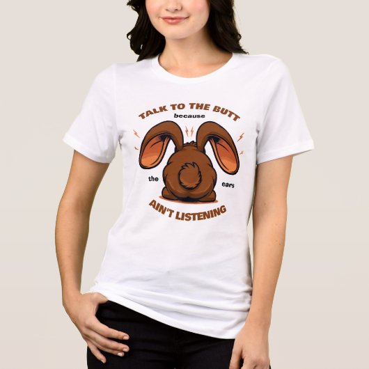T-shirt En Tri-matière Joli lapin drôle Brown (Recto)