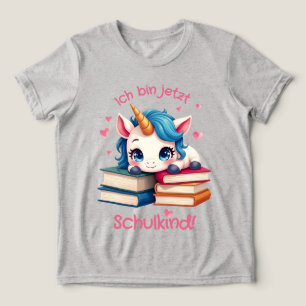 T-shirt En Tri-matière Joli licorne avec des livres - Enfant scolarisé
