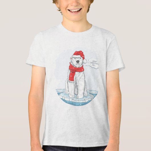 T-shirt En Tri-matière Joli Ours polaire Noël Noël (Recto)