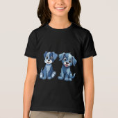 T-shirt En Tri-matière Joli Patchwork Puppy Design pour enfants et chien  (Recto)