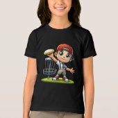 T-shirt En Tri-matière Joli petit garçon Jouer Disque Golf (Recto)