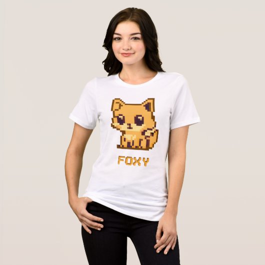 T-shirt En Tri-matière Joli Pixel Art T-shirt Foxy (Recto plein)