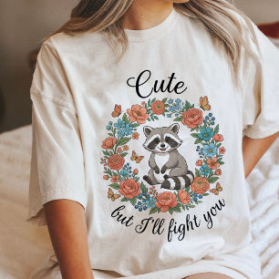 T-shirt En Tri-matière Joli Raton Laveur Mais JE Te Bats Toi Drôle D'Art