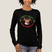 T-shirt En Tri-matière Joli Renne L'aide de Noël de Papa Noël (Recto)