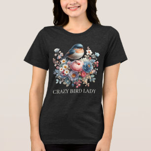 T-shirt En Tri-matière Jolie dame d'oiseau fou ajouter du texte