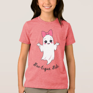 T-shirt En Tri-matière Jolie Fille Rétro Fantôme avec poil rose