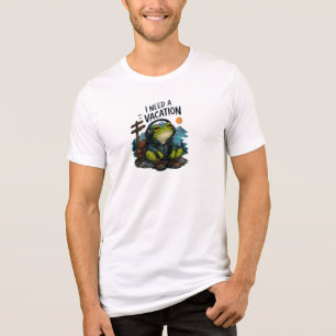 T-shirt En Tri-matière Jolie Grenouille J'ai Besoin De Vacances Randonnée
