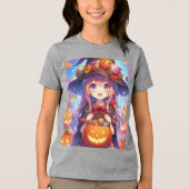 T-shirt En Tri-matière Jolie Sorcière d'Halloween Anime (Recto)