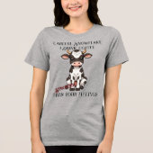T-shirt En Tri-matière Jolie vache bébé en caricature avec points noirs e (Recto)