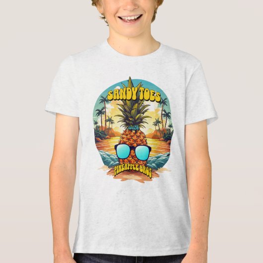 T-shirt En Tri-matière Jortes De Sable Avec Bros D'Ananas (Recto)