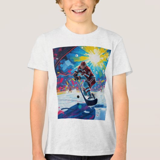 T-shirt En Tri-matière Joueur de hockey à But (Recto)