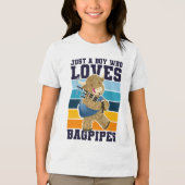 T-shirt En Tri-matière Joueur Fundy Bagpipes Highland Cow (Recto)