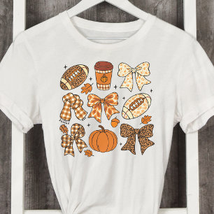 T-shirt En Tri-matière Jour de football d'automne Preppy Coquette Bows