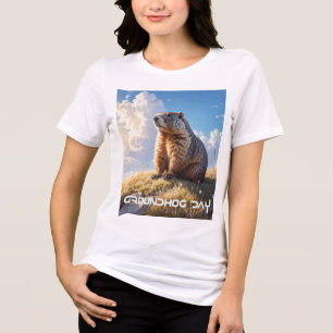 T-SHIRT EN TRI-MATIÈRE JOUR DE LA MARMOTTE