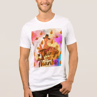 T-SHIRT  EN TRI-MATIÈRE JOUR DE THANKSGIVING HEUREUX