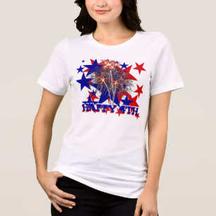 T-shirt En Tri-matière Joyeuse chemise 4 juillet étoiles -